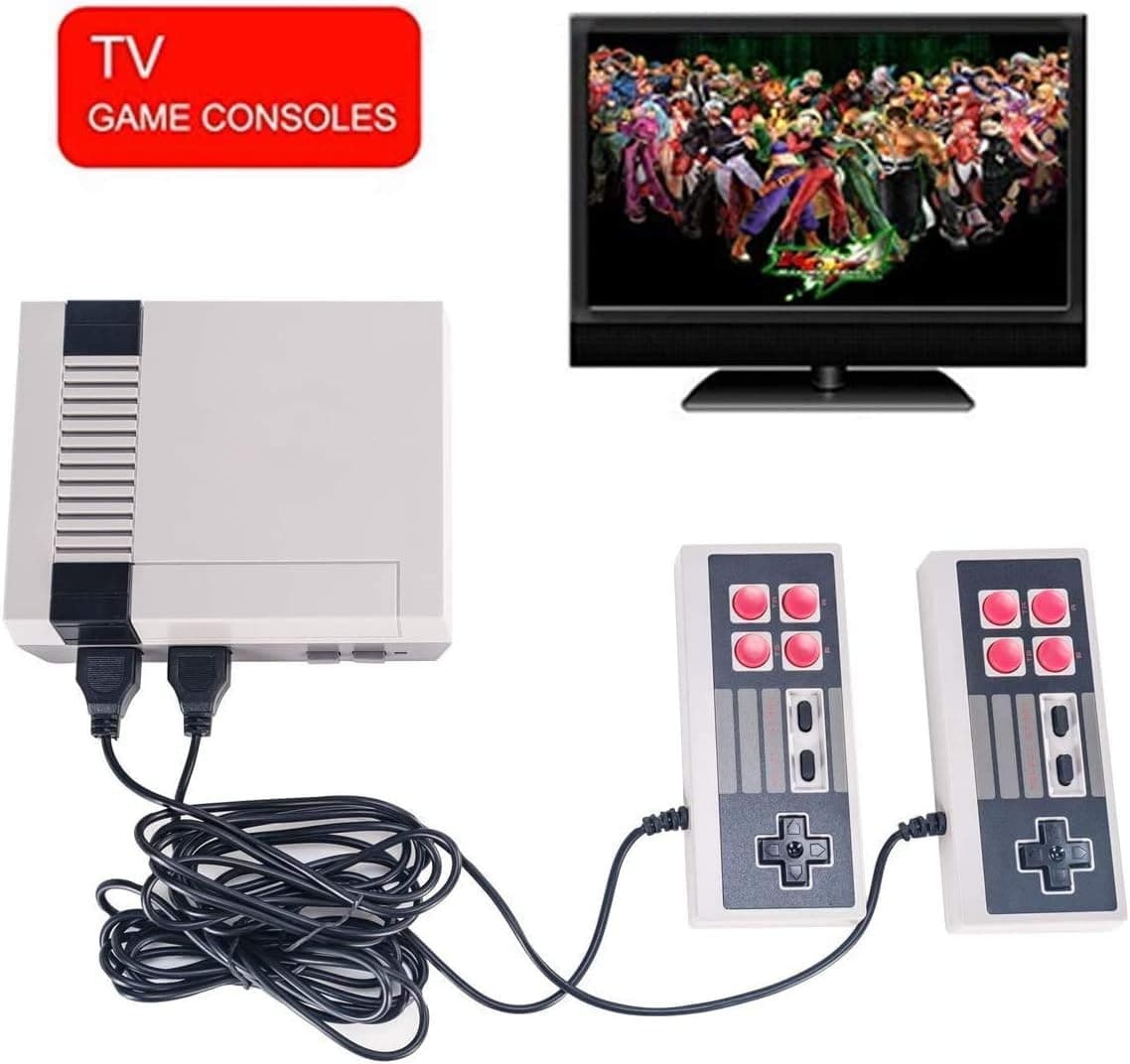 xjh Family Game Console Mini Retro Game Console with 620 Built in Games - 2 Player AV TV – Classic 80s Gaming - Bring Back Those Childhood Memories