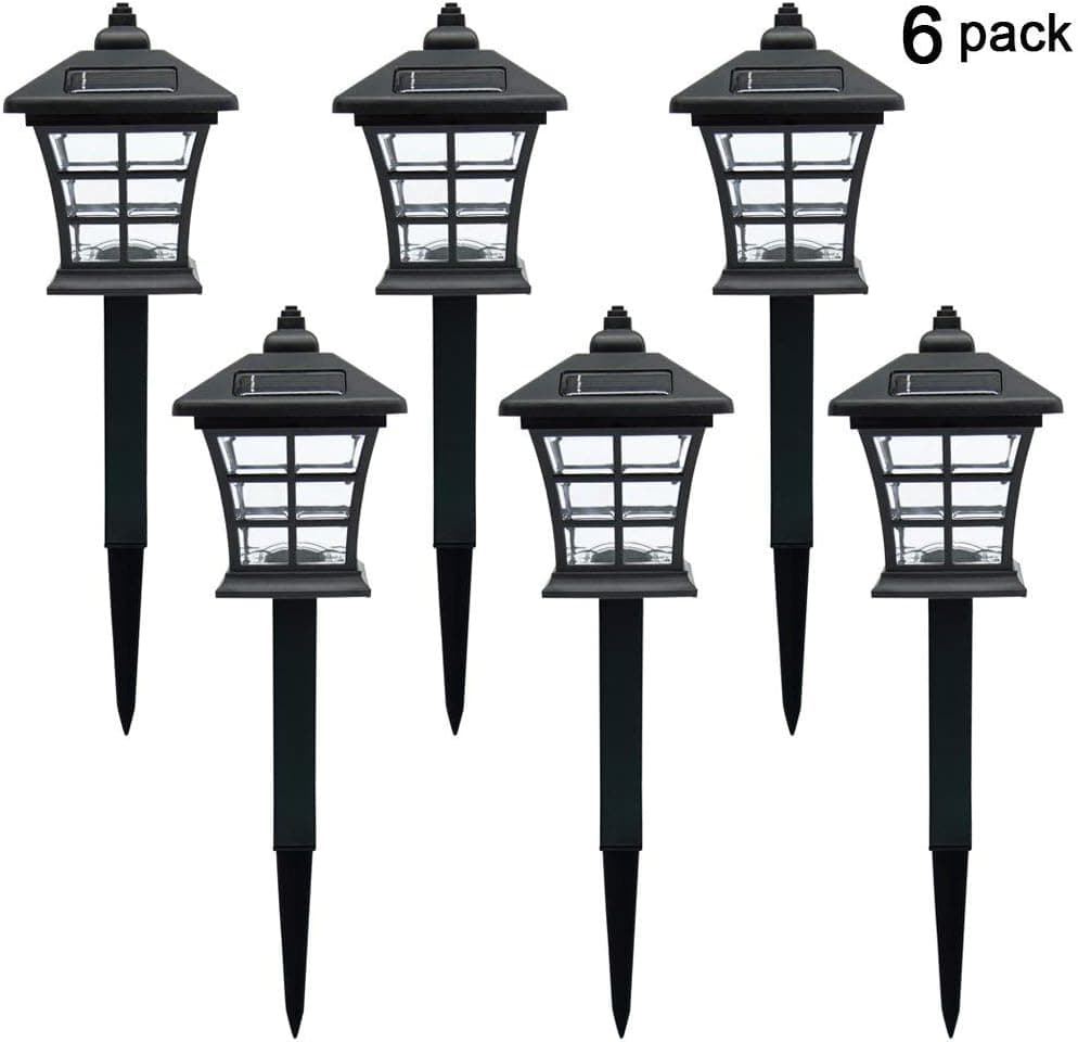 Twinkle Star 6 Pack Solar Pathway Lights Outdoor Solar Garden Lights Solar Landscape Lights for Lawn, Patio, Yard, Garden, Walkway