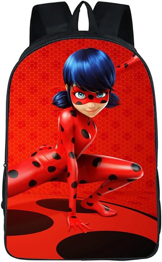 KINOMOTO Lady Bug Backpack 16Inch Girls Marinette Cosplay School Shoulder Bag Daypack (Marinette 5)