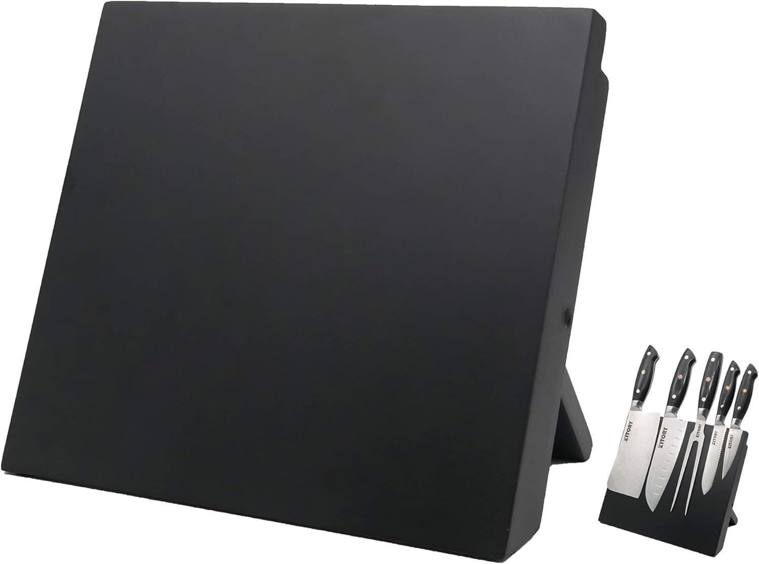 Kitory Knife Stand Magnetic Knife Block Foldable Holder Kitchen Knives Rack Board Stands with One Side Strong Powerful Enhanced Magnets - Cutlery Display Stand and Storage Rack, No Need to Assemble