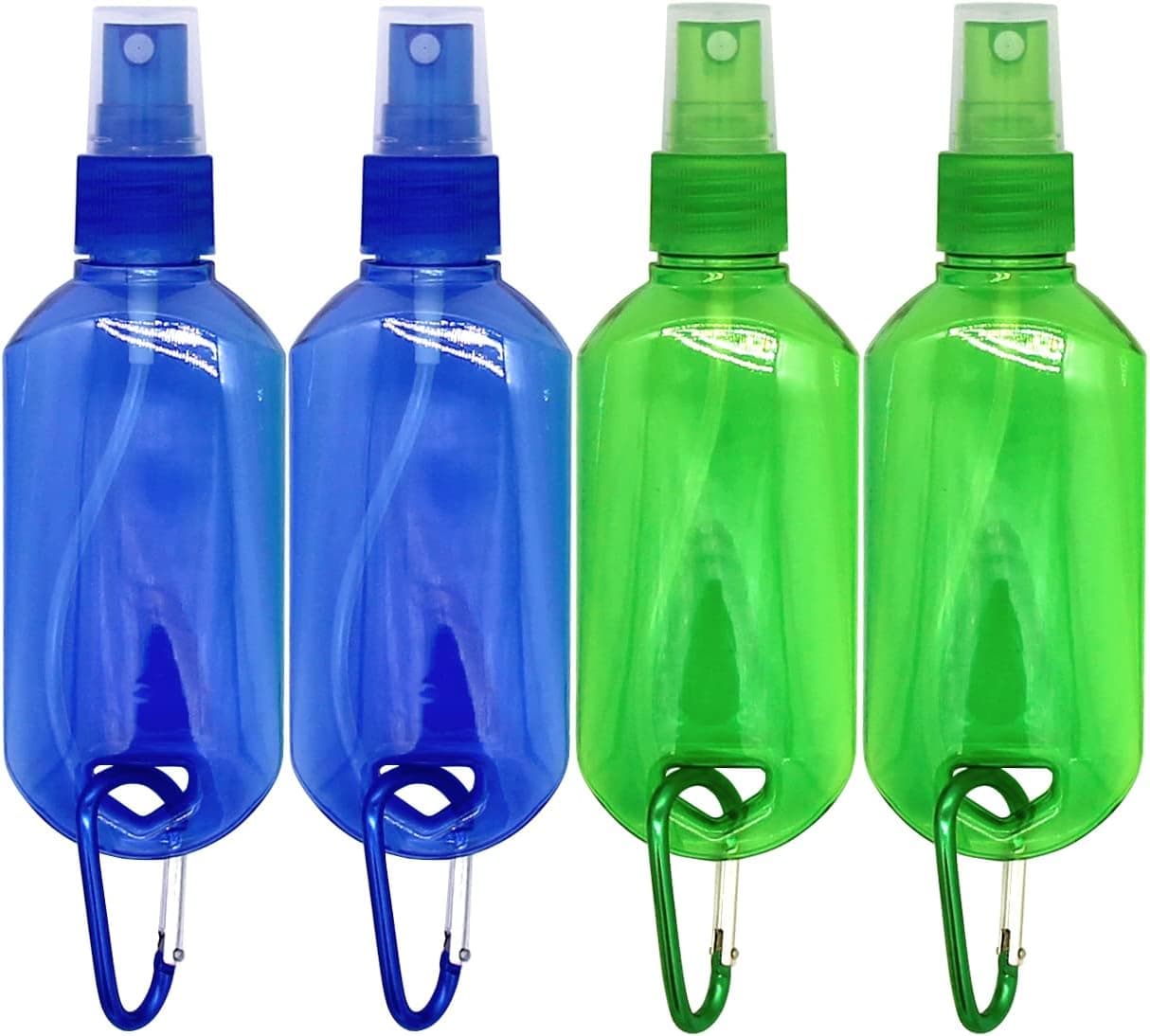 ZJSXINDI empty hand sanitizer travel size,mini spray bottle fine mist, empty spray bottle with empty leak-proof and refillable, plastic travel bottles for liquids 4pcs（2oz/60ml）(blue and green)