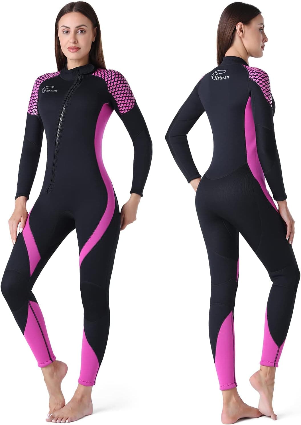 Rrtizan Wetsuit Women, 3mm Skin Protection Wet Suits for Women in Cold Water, Warm Full Body Diving Suit for Diving Surfing Swimming