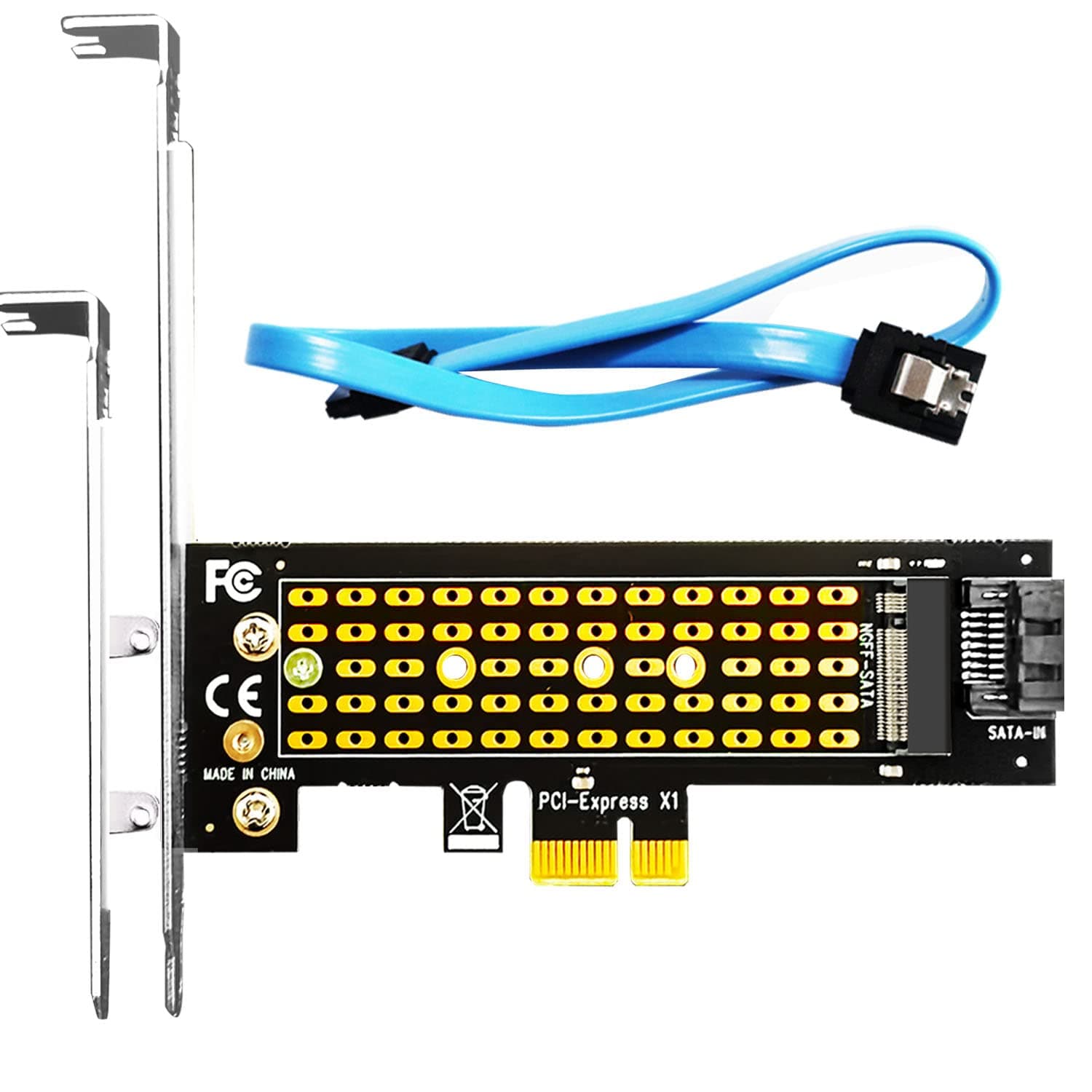 GLOTRENDS M.2 SATA Adapter for M.2 NGFF SATA SSD to SATA I/II/III, SATA Cable and M.2 Screws Included