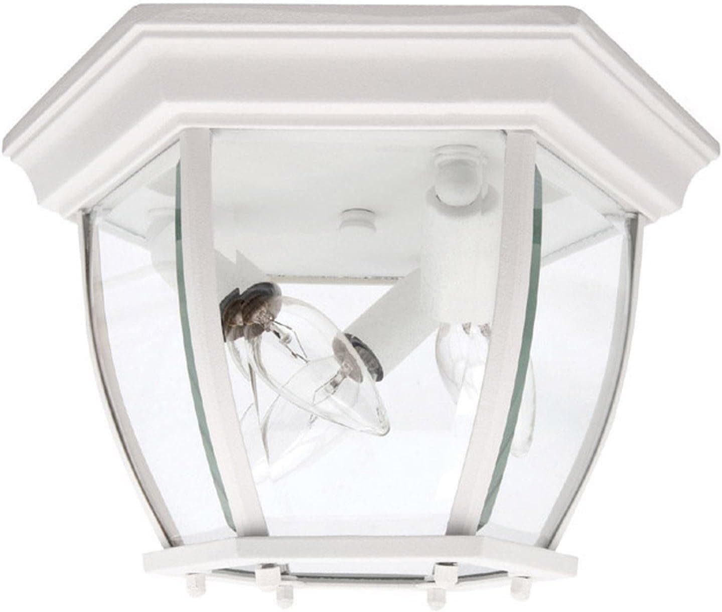 Capital Lighting 9802WH Outdoor Ceiling Fixture with Clear Glass Shades, White Finish