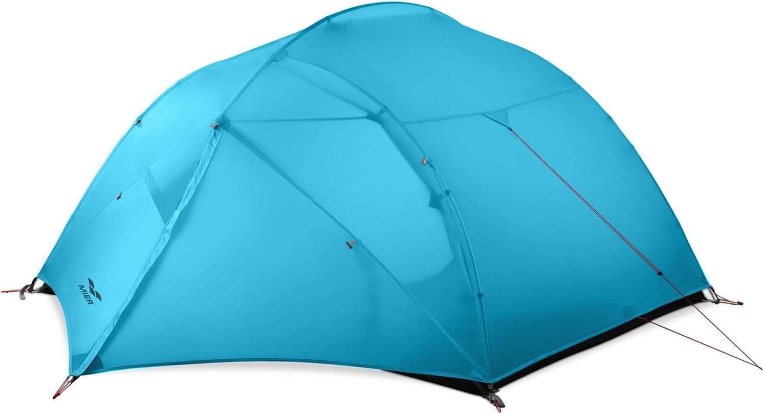 MIER 3 Person Camping Tent Lightweight Outdoor Backpacking Tent with Footprint, Waterproof and Easy Setup, 4 Season, Blue