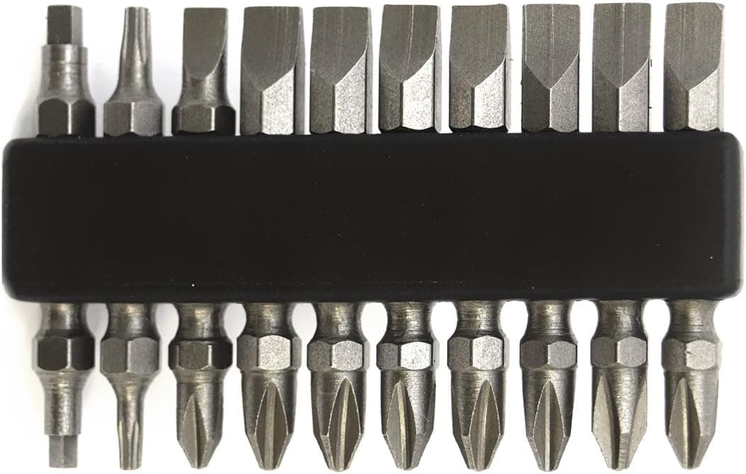 McKay 10 Pc 2” Double-End Power Tool & Screwdriver Bit Set- Connects to any Hex Shank- Includes Phillips, Robertson Slot & Torx Bits Attachments
