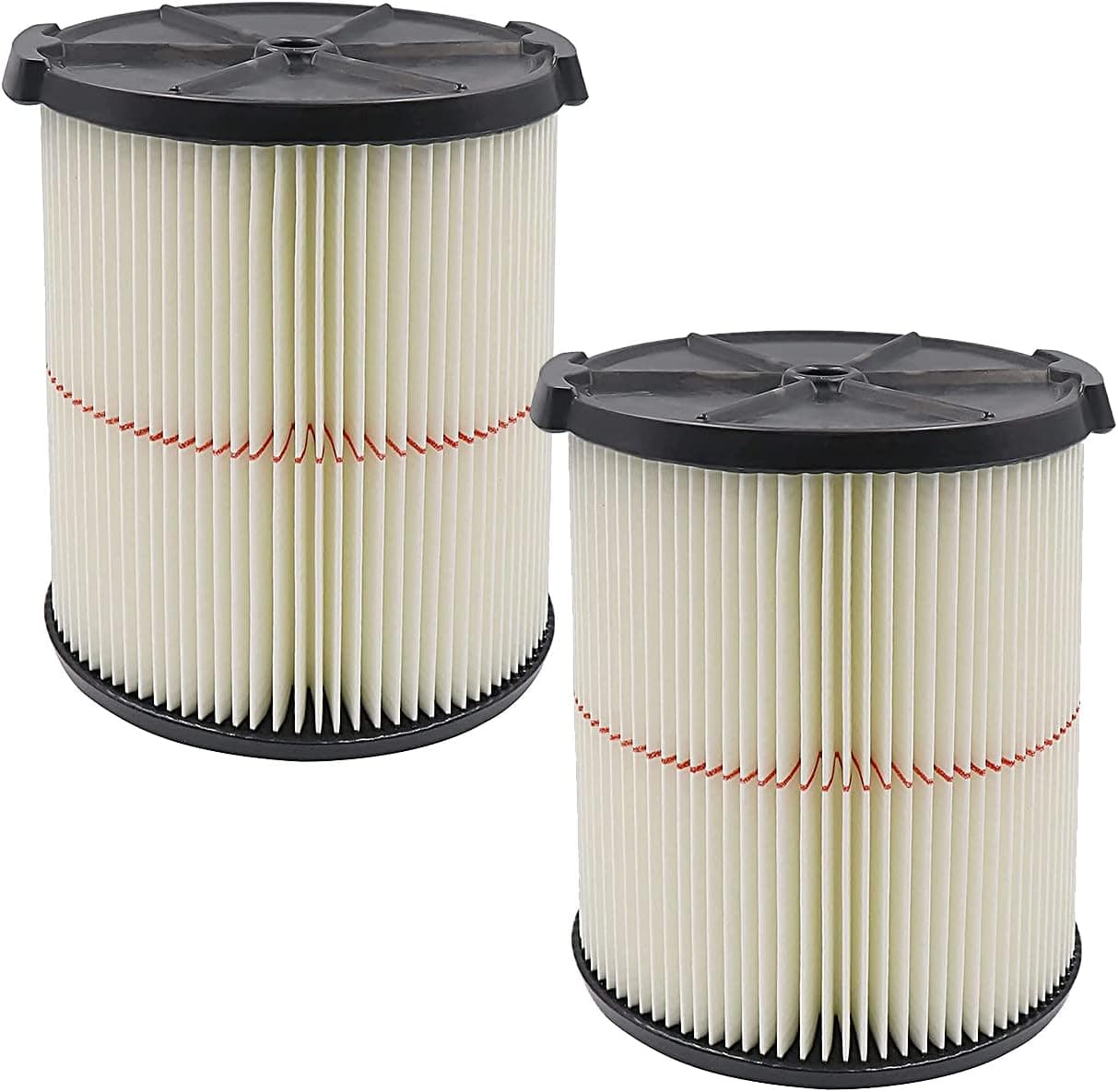 Replacement Filter for Craftsman CMXZVBE38754-2PCS Red Stripe General Purpose Wet Dry Vac Filter for 5 to 20 Gallon Shop Vacuum
