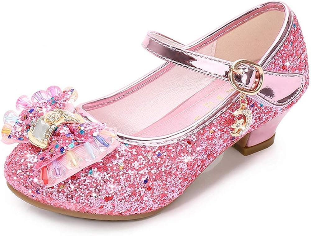 Mowoii Girls Mary Jane School Dress Shoes Low Heel Princess Party Wedding Bridesmaids Shoes (Toddler/Little Kid/Big Kid)
