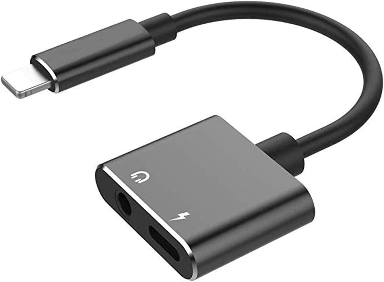 Headphone Jack Adaptor, Dual Interface Adapter, Support Simultaneous Charging, Audio Call Functions. Up Down Compatible The Entire iOS System.