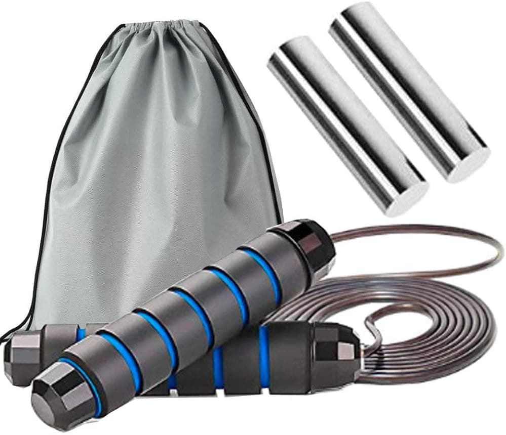 Weighted Jump Rope - for Crossfit and Boxing-Heavy Jump Rope with Memory Non-Slip Cushioned Foam Grip Handles for Aerobic Exercise Like Speed Training, Endurance Training, Fitness Gym,unisex