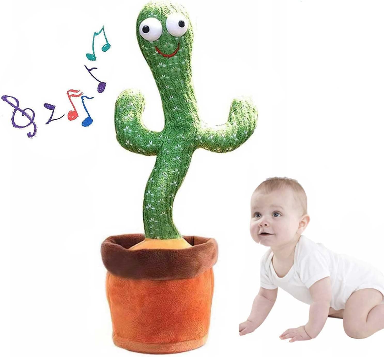 Hlounp Dancing Cactuss Electronic Plush Toy with Lighting,Singing Cactus Recording and Repeats What You Say, Cactuss Plush Toy for Family Decoration Fun Interactive Toys -120 Songs