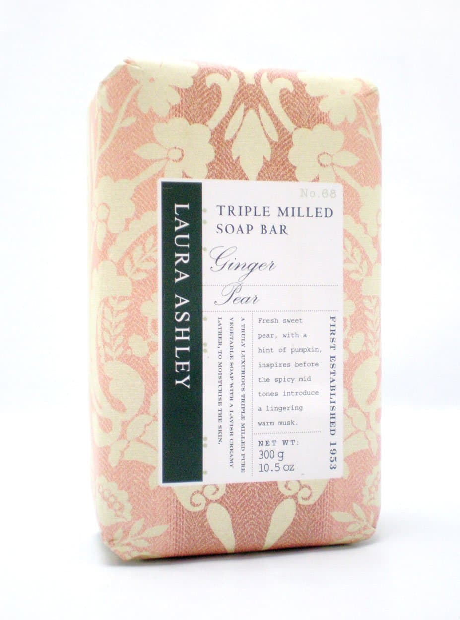 Laura Ashley Ginger Pear Soap Bar - Luxury Vegetable Body Soap