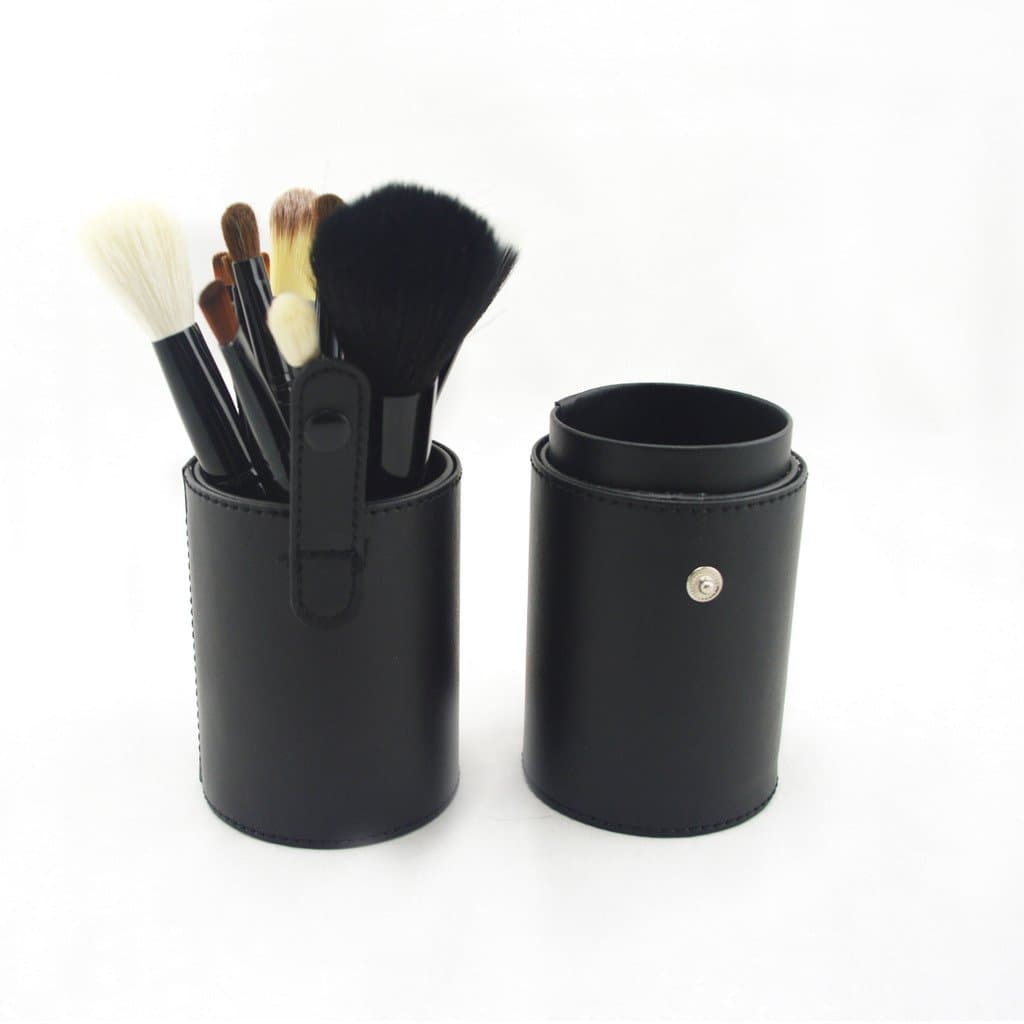 2015 LANOVA Beauty 12pcs Professional Makeup Brush Set Cosmetic Brush Kit Makeup Tool with Cup Leather Holder Case (Black)