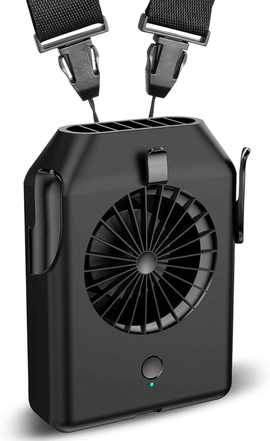 Viniper Waist Clip Fan, Portable Necklace Fan : 5-22 hours Work, 3 Speeds, Rechargeable Battery Operated & Personal Waist Fan Suit for Sport, Work Outdoor (Black)