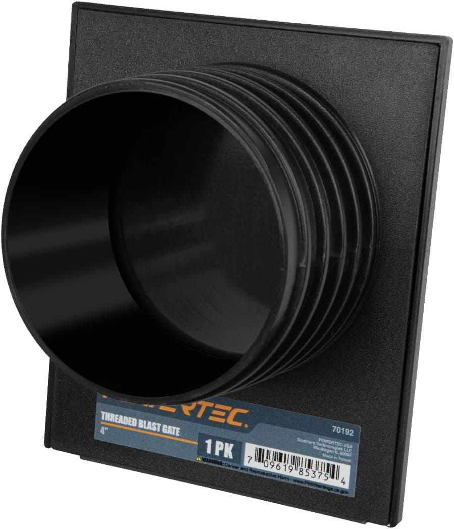 POWERTEC 70192 Double Threaded Blast Gate, 4"