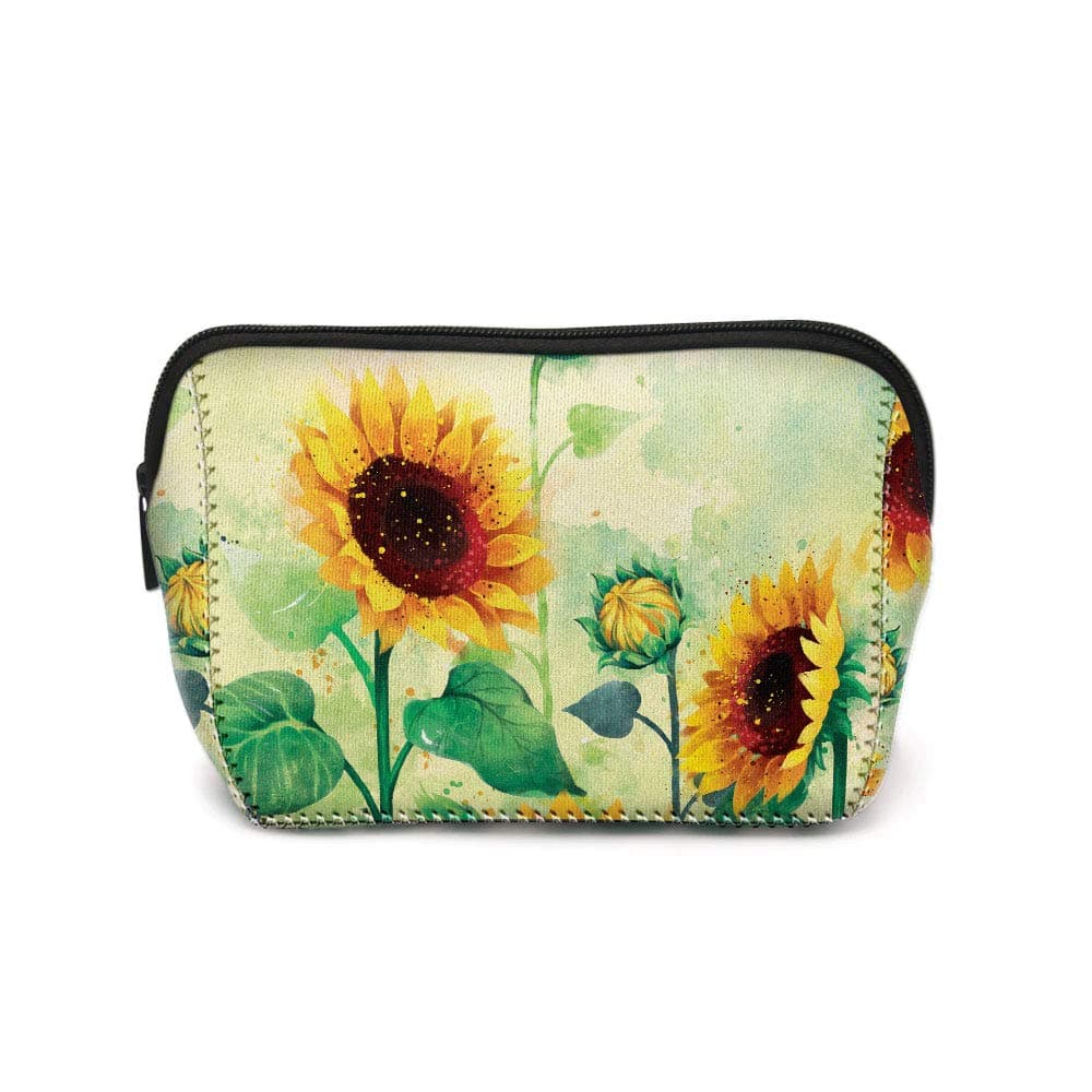 WIRESTER Cosmetic Bag, Makeup Bag for Women - Sunflowers Flowers
