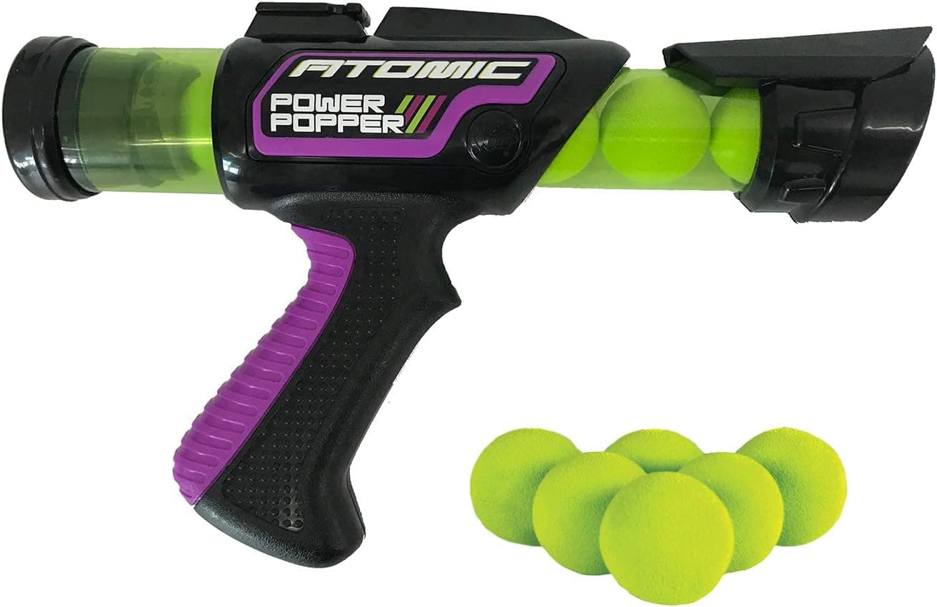 Hog Wild Atomic Power Popper 6X - Rapid Fire Foam Ball Blaster - Blasts Up to 6 Foam Balls - 4+