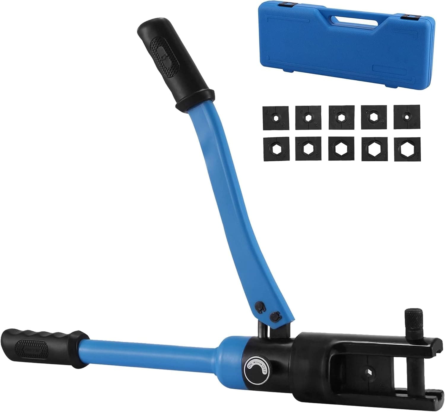 OrangeA Hydraulic Crimping Tool 16-240mm²Hydraulic Wire Crimper 12 Ton 10 Dies Terminal Crimper Battery Cable Lug Electrical Crimping Tool (16-240mm² 10Dies)