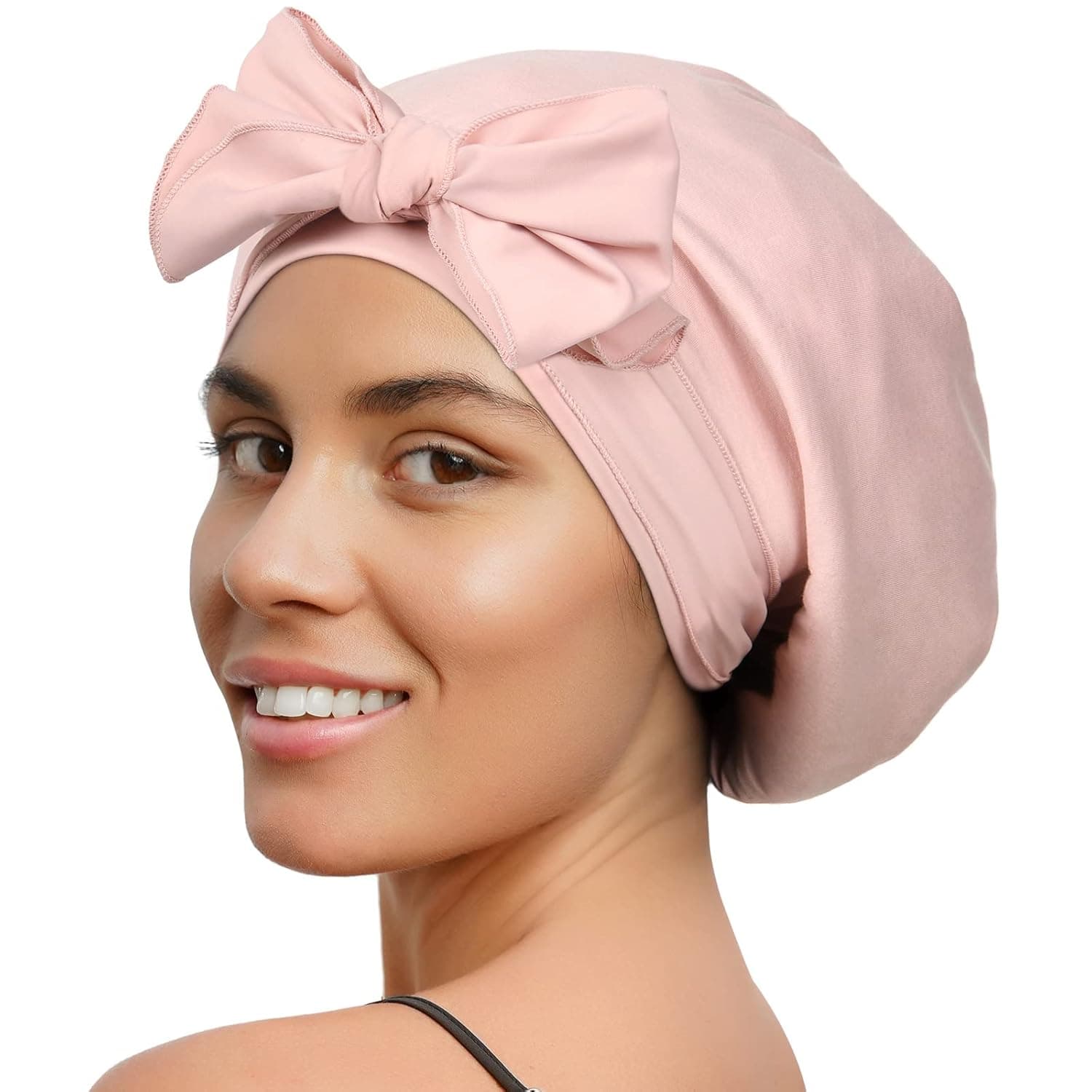 Bonnet Silk Bonnet for Sleeping Silk Lined Sleep Cap Hair Bonnets for Black Women Curly Hair Braids with Tie Band