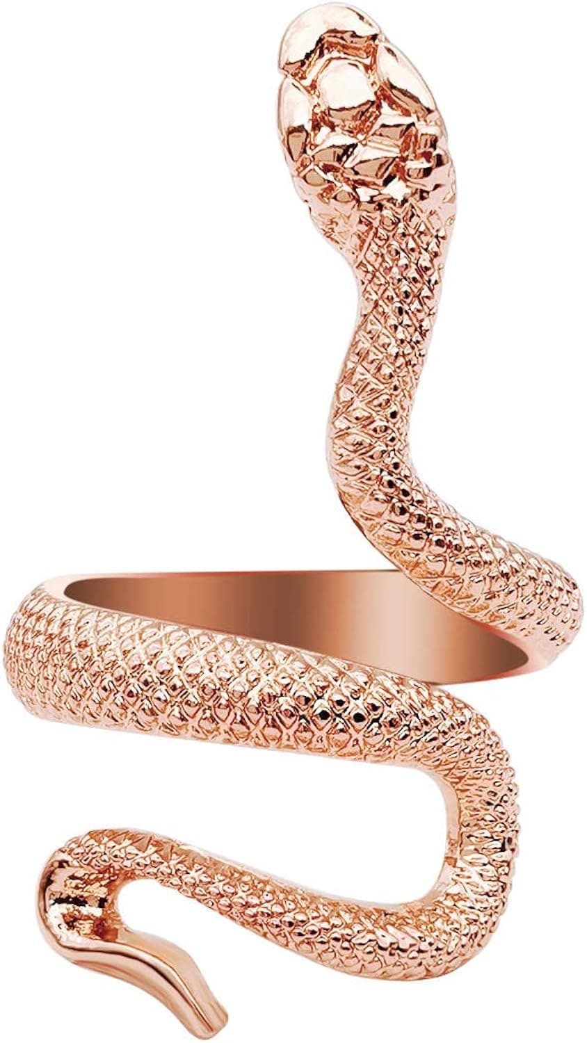 FUTIMELY Snake Ring for Women Men Vintage Gothic Snake Wrap Ring Punk Style Animal Snake Statement Ring Adjustable Spirit Cobra Serpent Rings