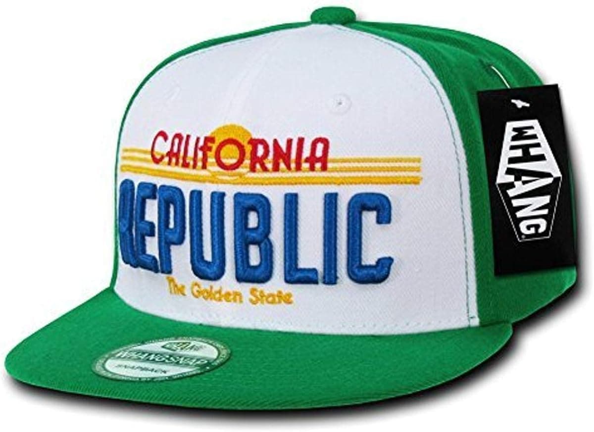 WHANG California Republic Plate Design Snapbacks