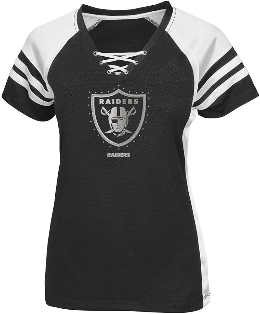 Majestic Oakland Raiders Black Draft Me VII Womens Jersey Top