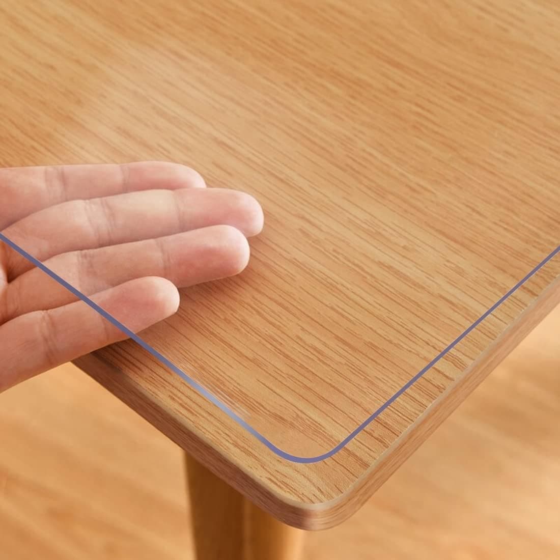 VeeCano 36X54 Inch New Clear Coffee Dining Table Protector Plastic PVC Tablecloths for End Side Sofa Buffet Table Top Topper Heat Resistant Easy Clean Vinyl Rectanglar Refrigerator Top Protector