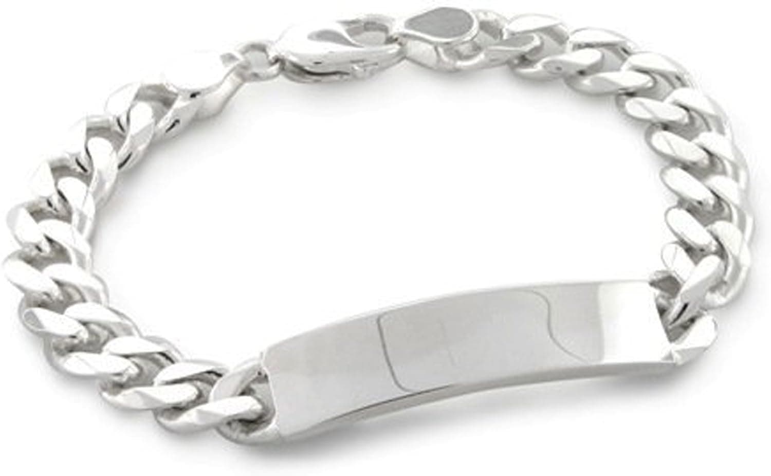 THE ICE EMPIRE JEWELRY, LLC 5mm (120 Gauge) Italian .925 Sterling Silver Curb Cuban Link Unisex ID Bar Bracelet (Engravable)