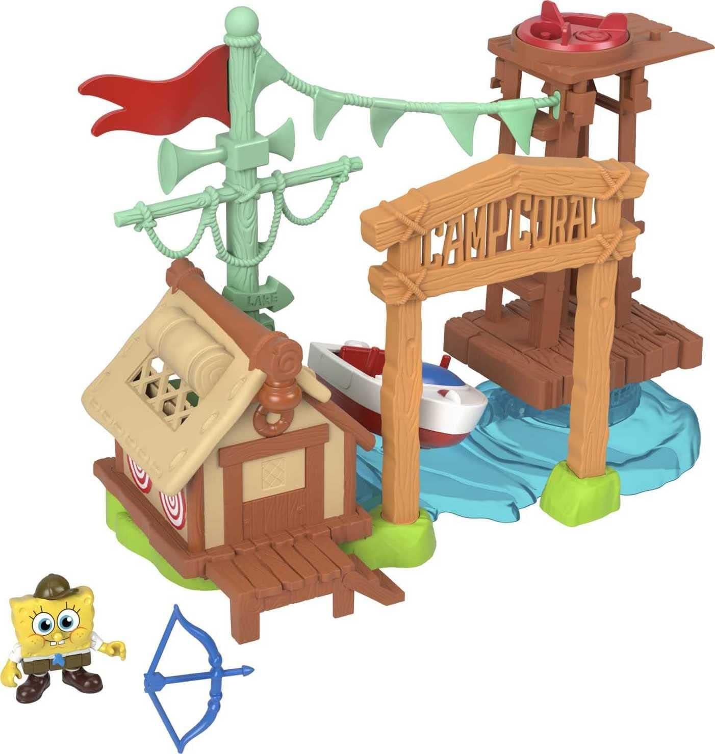 Imaginext Spongebob Playset, Camp Coral, Campground with Character Figure and Play Pieces for Preschool Pretend Play 3+ Years [Amazon Exclusive]