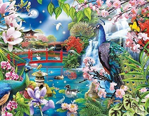 Peacock Garden 1000 pc Jigsaw Puzzle