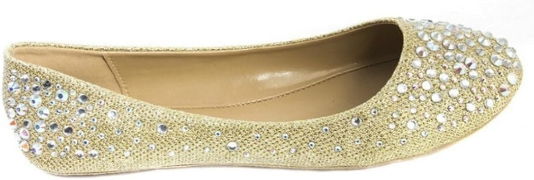 Forever Larisa Bling Sparkling Rhinestone Glitter Slip Loafer Ballet Flat Shoes