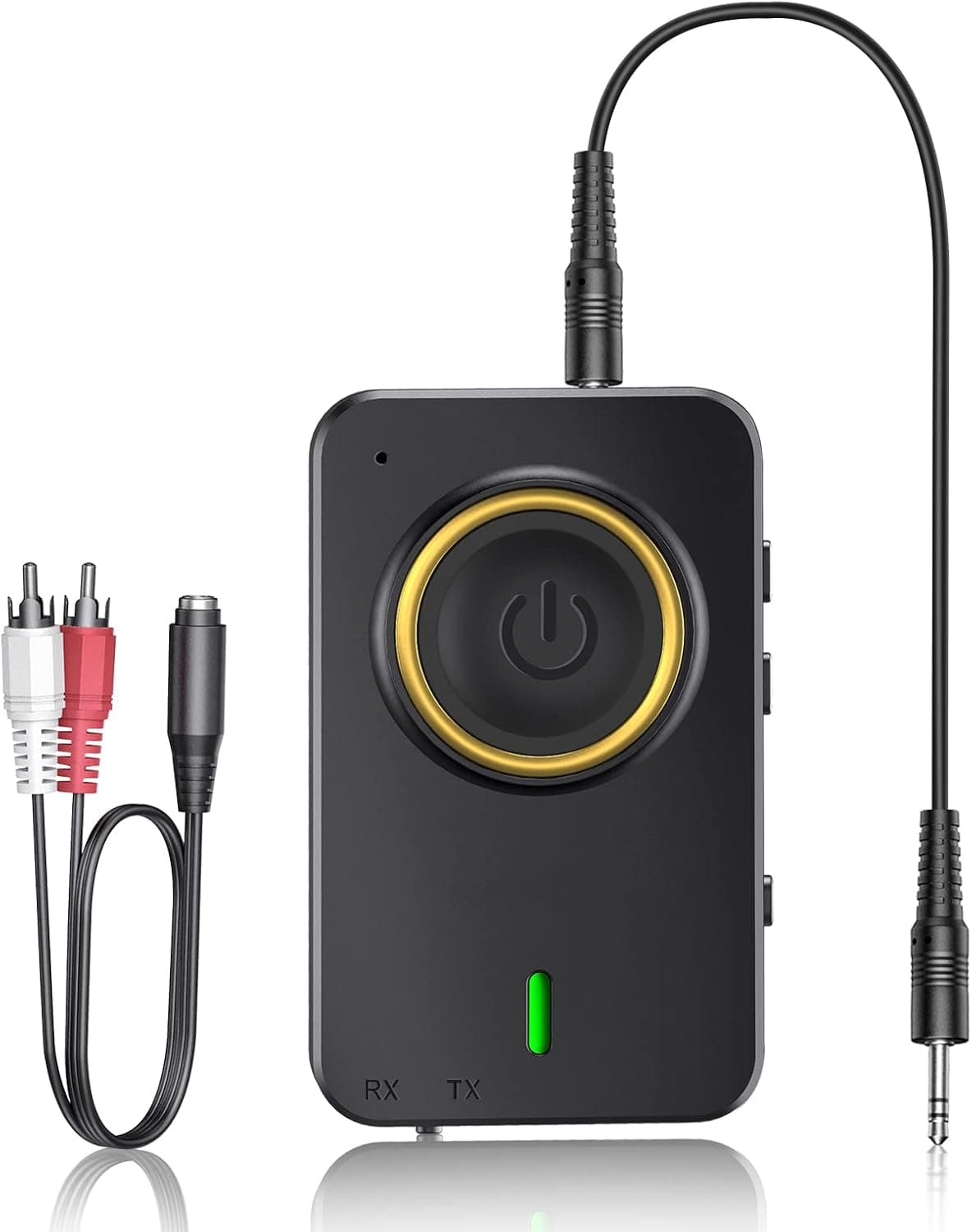 Bluetooth Transmitter Receiver for TV Wireless Headphones, ZDMYY 2-in-1 Bluetooth AUX Adapter Pairs 2 Devices, Bluetooth Audio Adapter for Home Stereo/Car/Airplane/Boat/Gym/MP3/MP4/DVD, Built-in Mic