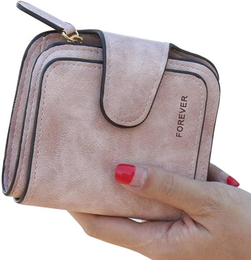 GEEAD Small Wallets for Women Leather Bifold Card Holder Purse Mini Coin Purse