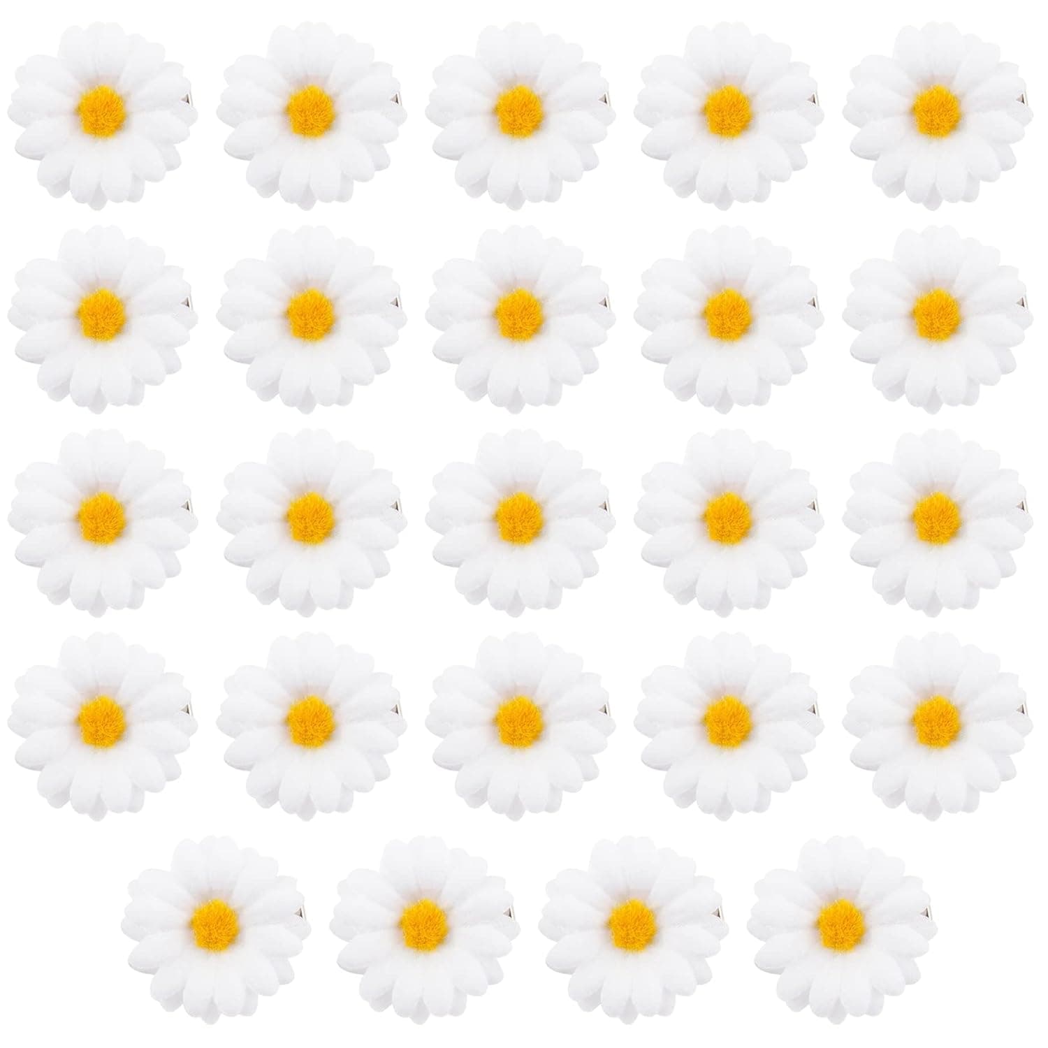 Framendino, 24 Pack Daisy Hair Clips Daisy Flower Clips Flower Hair Barrettes Hair Pins for Wedding Hair Accessories
