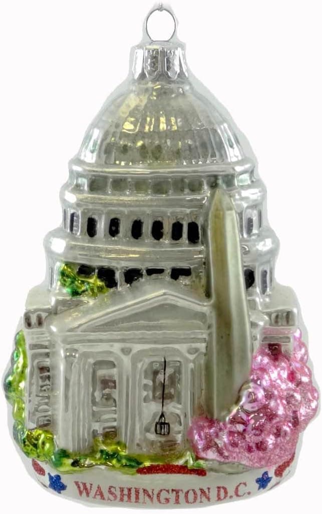 Kurt Adler C4110 Washington D.C. Glass Cityscape Ornament, 5-Inch