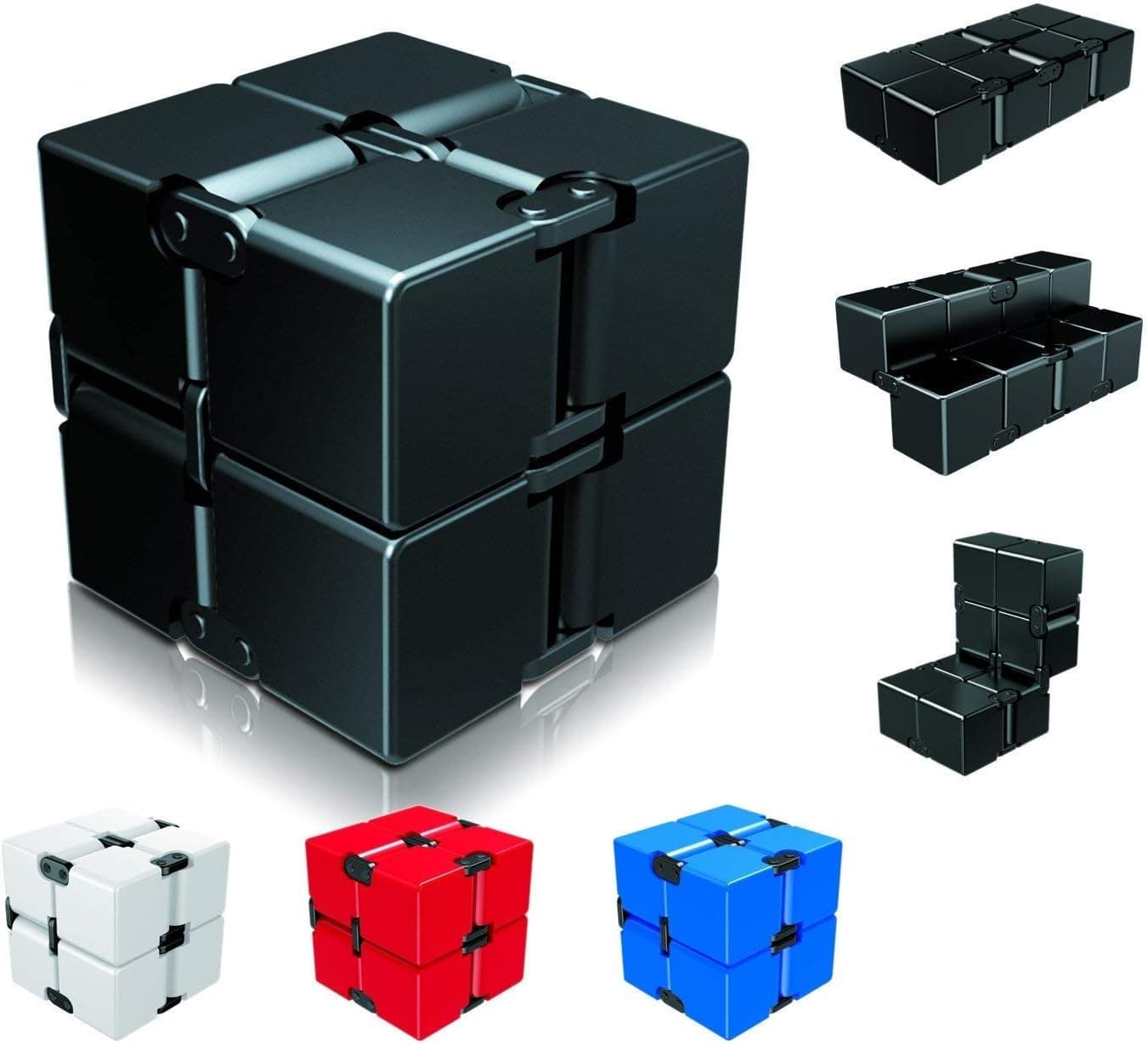Infinity Cube Fidget Toy for Kids and Adults, Fidget Cube Cool Mini Magic Cube Gadget Spinner for Stress and Anxiety Relief and Kill Time by Ganowo (Black)