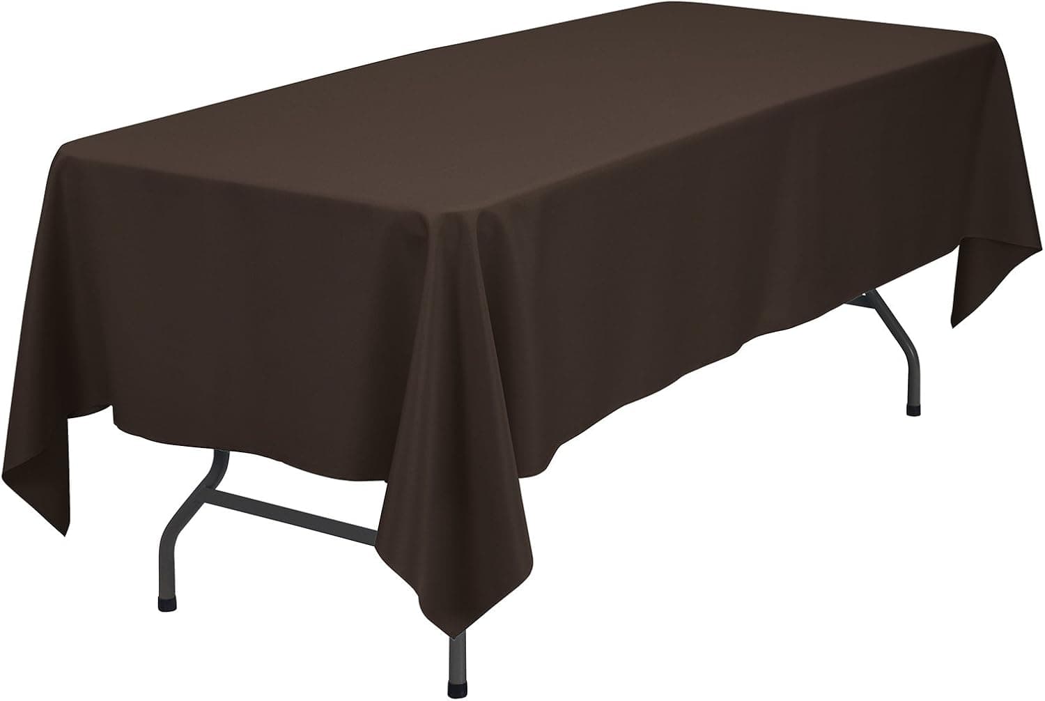 Remedios Rectangle Tablecloth Solid Color Polyester Table Cloth for Meeting Table - Wrinkle Free Dinner Tablecloth for Wedding Party Restaurant Banquet (Chocolate, 60x102 inch)