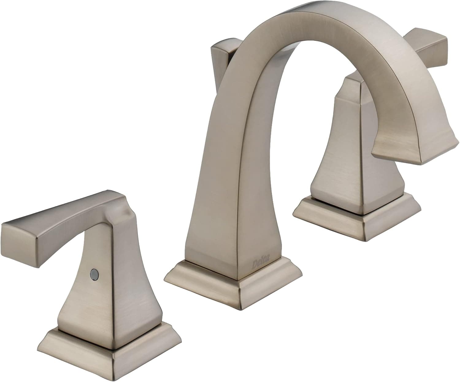 Delta Faucet Dryden Widespread Bathroom Faucet, Bathroom Faucet 3 Hole, Brushed Nickel Bathroom Sink Faucet, Metal Drain Assembly, Stainless 3551-SSMPU-DST