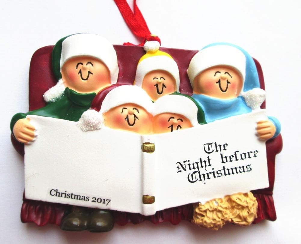 Night Before Christmas Do It Yourself Personalized Ornament (Family of 5)