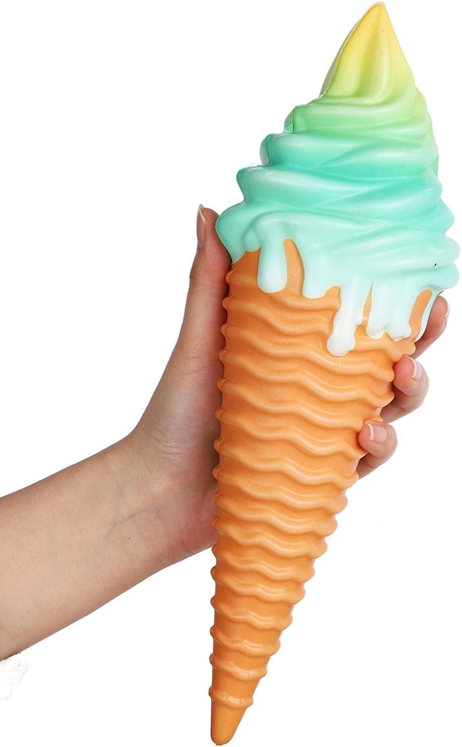 R HORSE 11.8 Inch Jumbo Galaxy Torch Ice Cream Squishy Toy Slow Rising Kawaii Cute Cream Scented Soft Big Food Squishies Stress Relief Decompressive Toys for Kids and Adults (4 Random Colors)