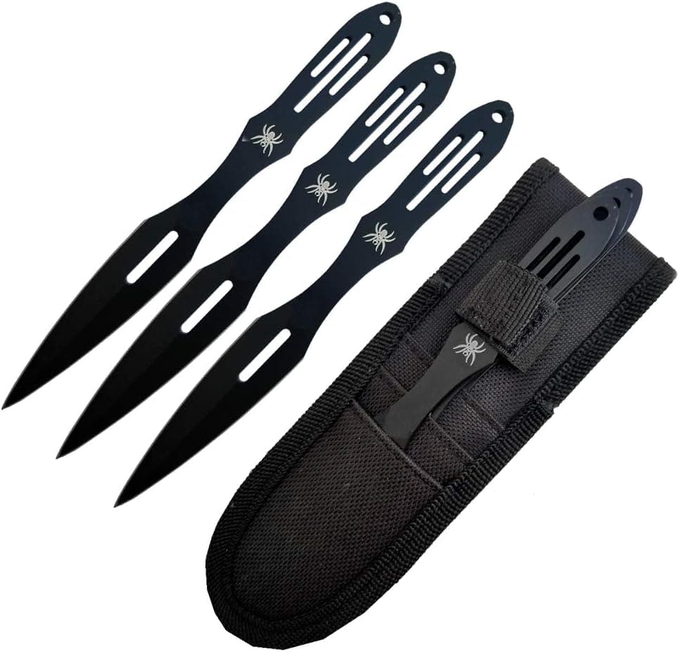 Ace Martial Arts Supply Ninja Stealth Throwing Knives with Nylon Case