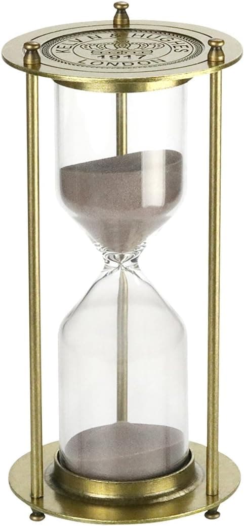 Hourglass『60 Minutes 』Sand Timer,KHTD Metal Sandglass One Hour Glass for Office Study Bedroom Living Room Christmas Gift Wedding