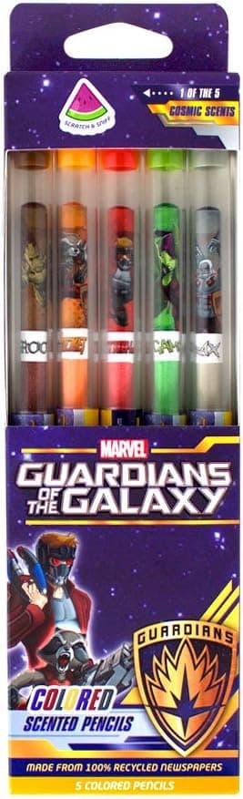Scentco Marvel Guardians of the Galaxy Colored Smencils - Scented Coloring Pencils, 5 Count