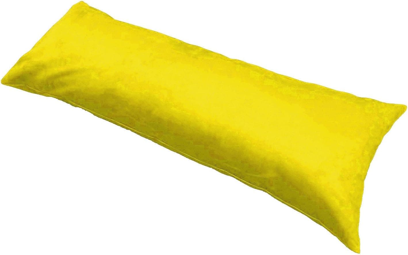 Ultra-Soft Plush Micro-Suede Body Pillow Cover with Hidden Zipper 20” X 54” (Yellow)