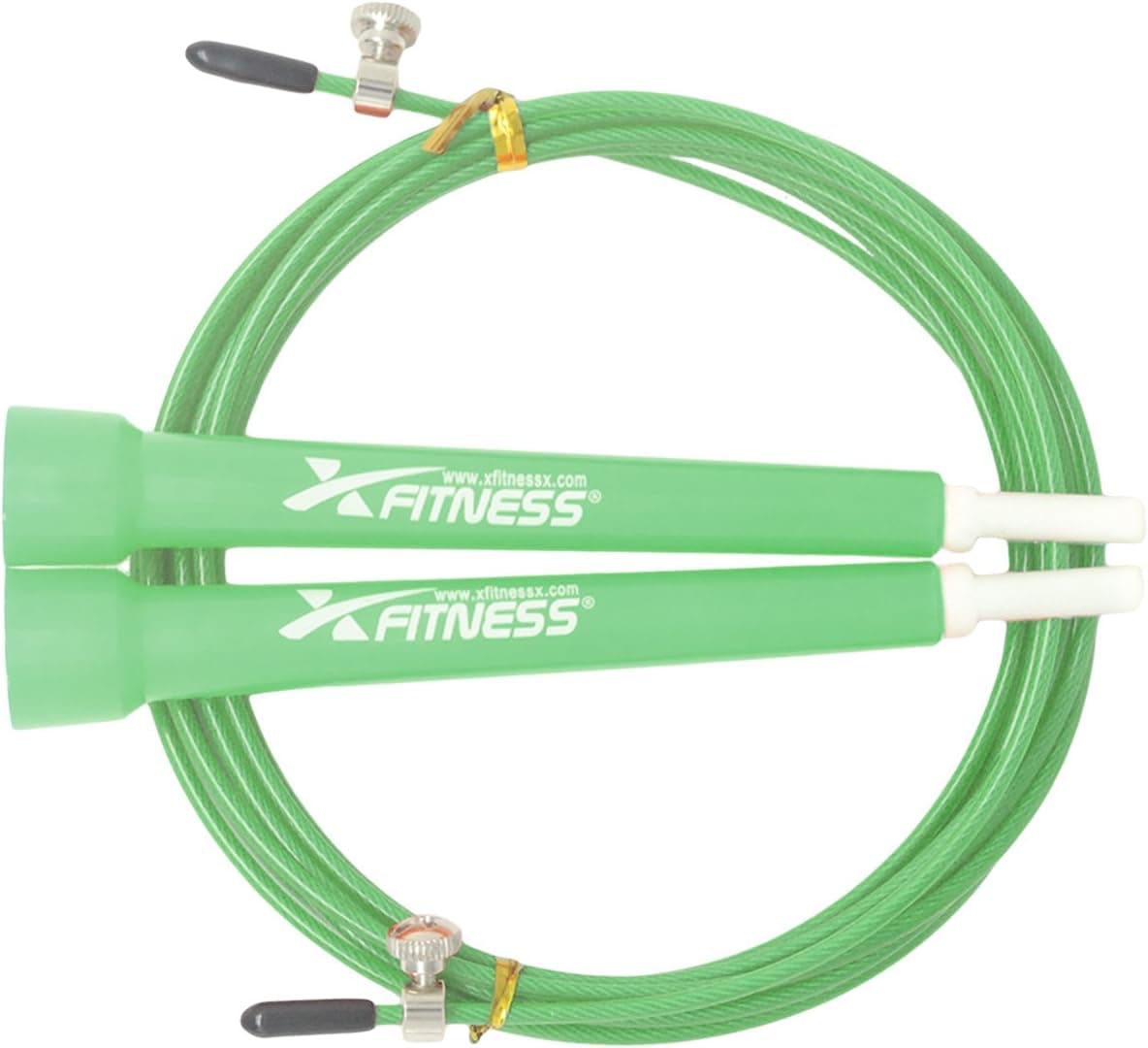 xFitness Jump Rope 10 Feet Fully Adjustable Premium Fast Speed Wire Cable | 10 Colors Available | Best for Cross Training, Double Under, MMA, Skipping, Boxing (Green)