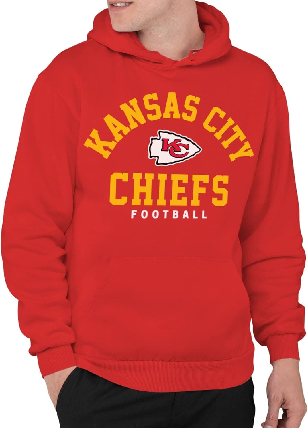 Junk Food Clothing x NFL - Classic Team Logo - Adult Unisex Pullover Fleece Hooded Sweatshirt for Men and Women