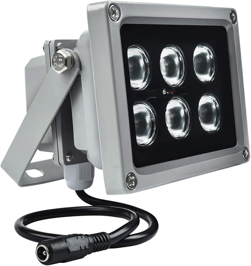 YRXC 12W LED IR Illuminator 90 Degree Wide Angle 6-LEDs IR Infrared Light for Security PI CCTV Cameras