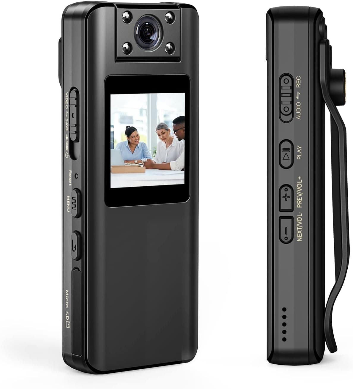 BOBLOV A22 Body Camera, 180° Rotatable Lens, 1080P HD BodyCam with OLED Screen to Playback, Portable Body Camera with Audio, 10 Hours Recording for Travel/Walking/Delivery (32GB Card)