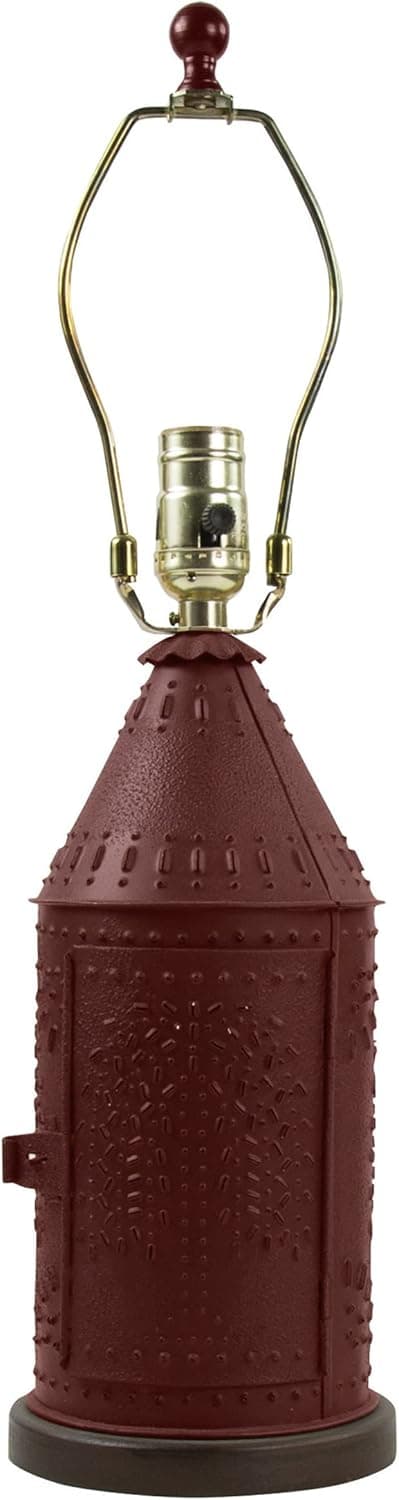 Park Designs Willow Punched Revere Lamp - Red