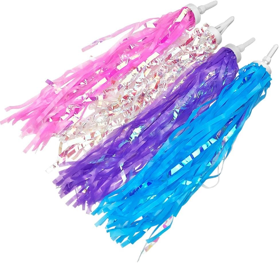 4 Pairs 4 Colors Kids Bicycle Tassel Ribbon Bike Handlebar Scooter Streamers